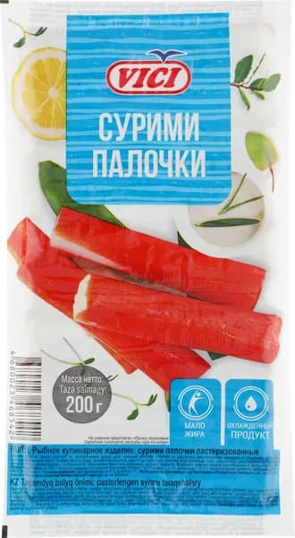 Крабовые палочки VICI сурими, 200г 3 шт.
