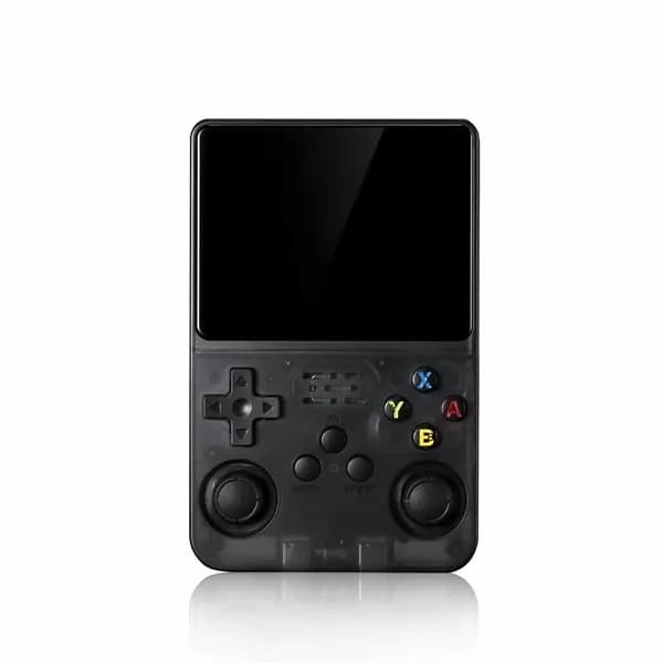 Портативная игровая консоль R36S с ARKOS, 128 ГБ, прозрачный черный корпус