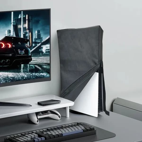 Чехол для игровой консоли Sony PS5 Pro 2024 (дисковая и цифровая версии), чёрный, из оксфордской ткани 1680D, вертикальный