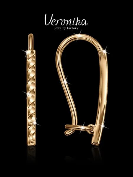 Серьги серебро 925 пробы позолоченные длинные на французском замке Veronika jewelry factory