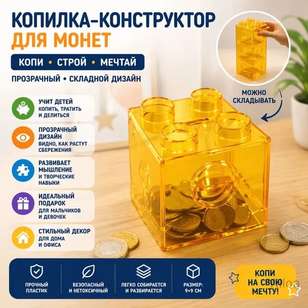 Копилка для денег "D", 1 шт