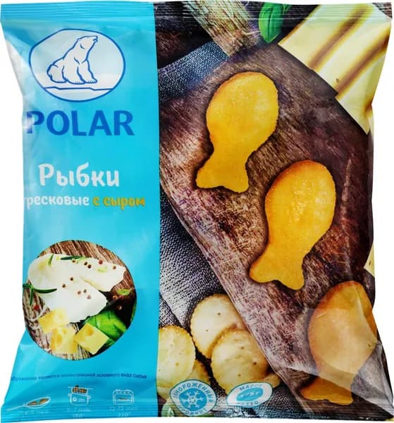 Рыбки тресковые замороженные POLAR с сыром, в панировке, 375г. 3 шт.