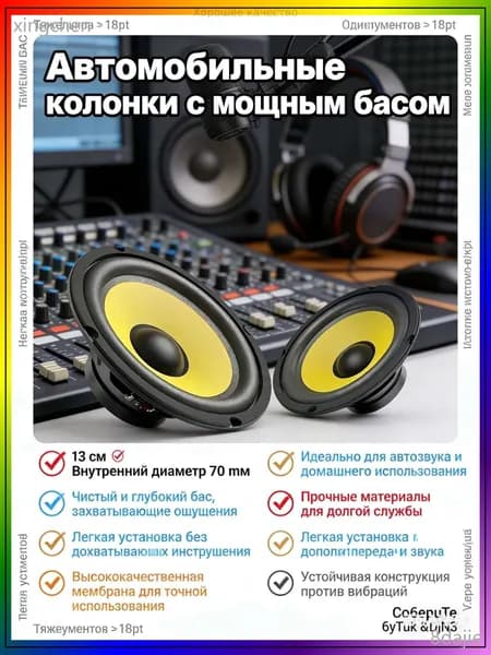 Сабвуфер автомобильный, 13 см (5 дюйм.)