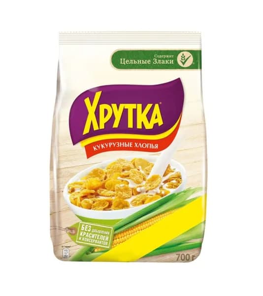 Хрутка Хлопья кукурузные хрустящие, обогащенные кальцием, 700 г