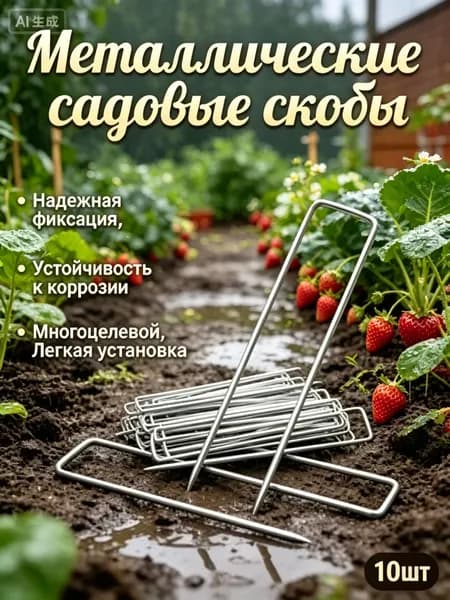 Скобы садовые, Металл