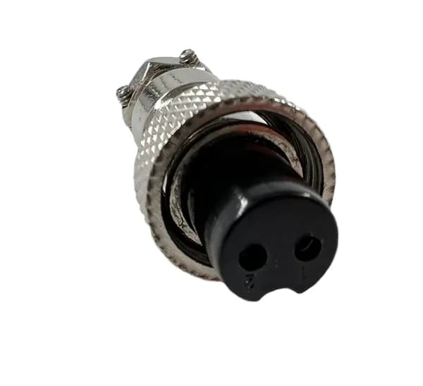 Разъем MIC12 2Pin гнездо металл на кабель.