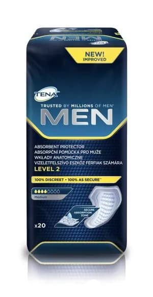 Прокладки урологические для мужчин Tena Men Level 2 Medium, 4 капли, 500 мл, 20 штук