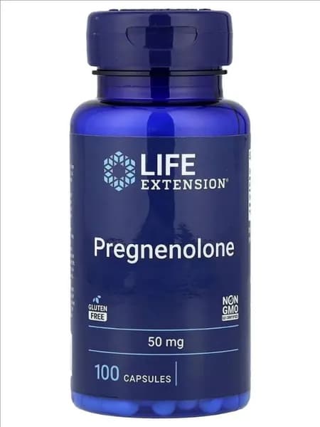 Прегненолон Life Extension Pregnenolone (прекурсор DHEA), 50 мг 100 веганских капсул.