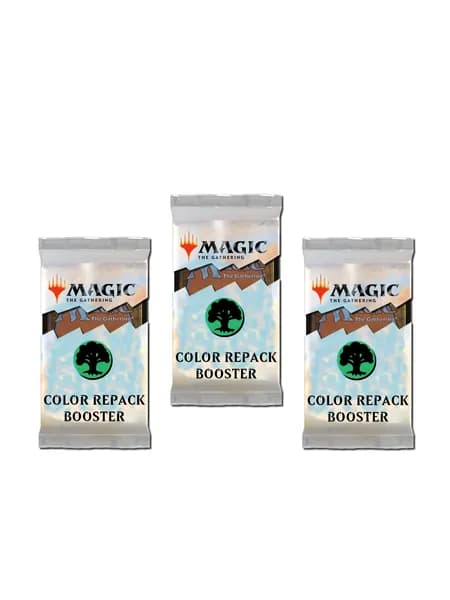 MTG: 3 бустера-репака с зелёными картами на случайном языке
