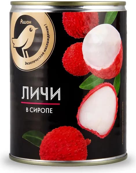 Личи АШАН Золотая птица в сиропе, 567 г