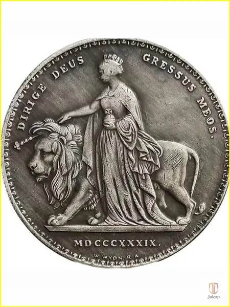 Эксклюзивная копия монеты 1839, Уна с британским львом