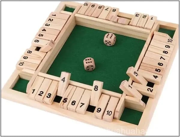 Настольная игра "Закрой коробку" (Shut The Box) для развития математики у детей 4-7 лет
