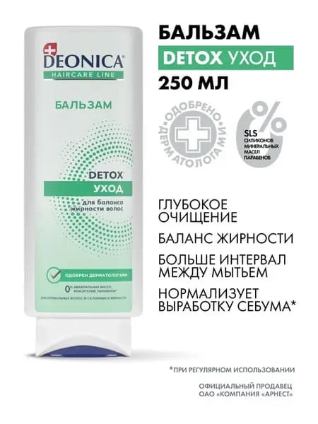 Женский бальзам для волос и жирной кожи головы Detox Уход