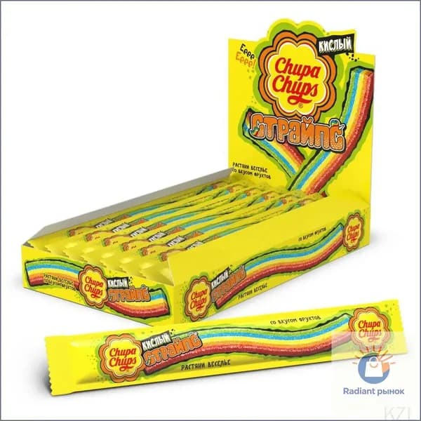 Эксклюзивный мармелад Chupa Chups Страйпс, 12 штук по 10,5 г