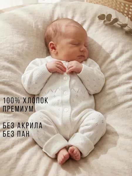 Комбинезон вязаный для новорожденных