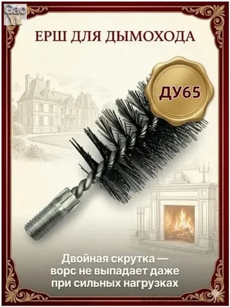 Наждачный инструмент, предназначенный для очистки дымоходов, котлов и теплообменников, диаметр 65 мм, из стали, 1 шт.