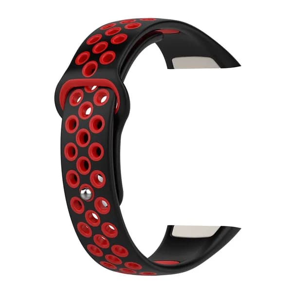 Ремешок для Huawei Band 6 и Honor Band 6, ТПУ, чёрно-красный