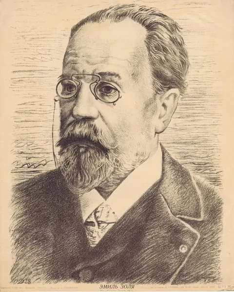 Антикварная авторская литография. Александр Довгаль. Портрет французского писателя и публициста Эмиля Золя. Автолитография. СССР, 1939 год