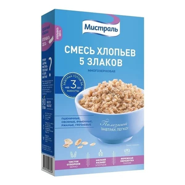 Хлопья Мистраль 5 злаков 400 г