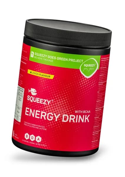 Изотоник с углеводами, электролитами и BCAA SQUEEZY Energy Drink, 650 г, лимон