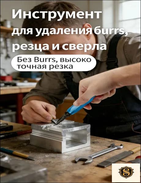 Нож для снятия заусенцев, шабер (риммер) для снятия заусенцев по металлу + 10 лезвий
