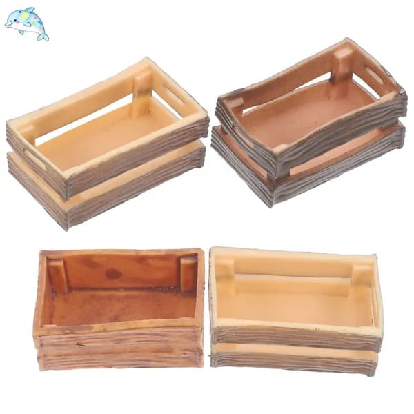 4 Штуки Миниатюрных Ящиков, Из PVC, Для Украшения Кукольного Дома