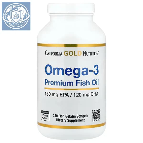 California Gold Nutrition, Омега-3, рыбий жир, 240 мягких капсул из рыбьего желатина