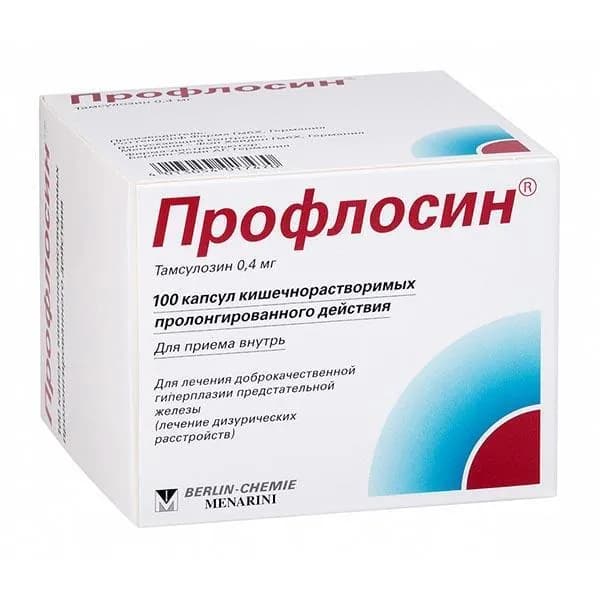 Профлосин капсулы кишечнорастворимые с пролонгированным высвобождением 0,4мг 100шт