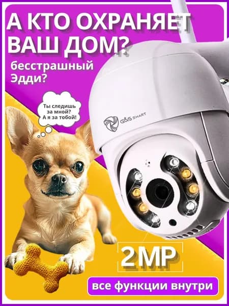 Камера видеонаблюдения WiFi, уличная, поворотная, 2МП