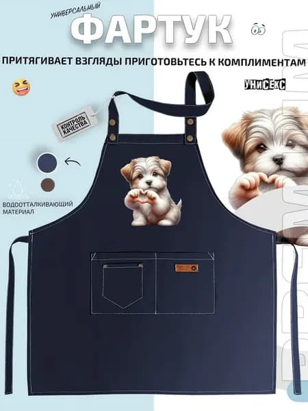 Фартук щенок терьера с сердечком лапами ошейником