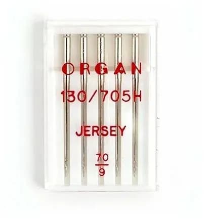 Иглы ORGAN №70 Jersey для бытовых швейных машин и оверлоков, 5 шт.