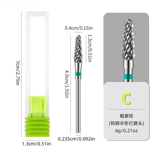 Фреза для маникюрного аппарата Кристалл Конус, твердосплавная фреза для маникюра и педикюра Кукуруза средняя для снятия гель лака, D4 мм