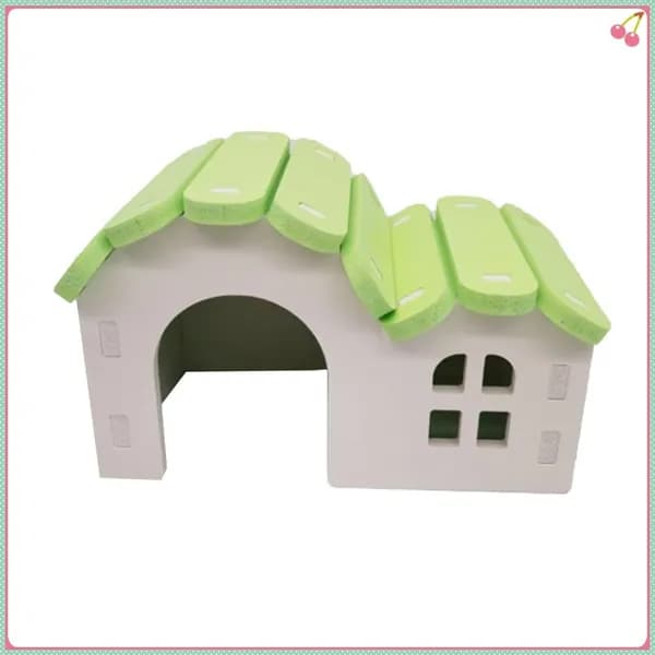 Домик для мелких животных, прочный, стильный, идеален для хомяков и мышей Зеленый коттедж