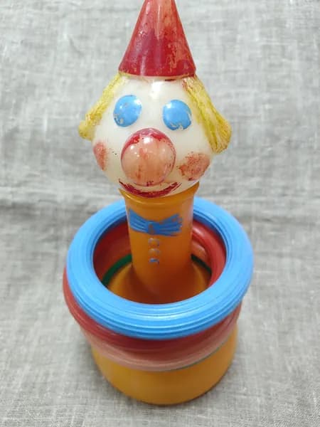 Винтажная игрушка. Кольцеброс. Клоун. СССР