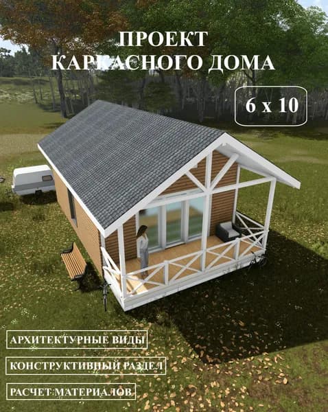 Проект каркасного дома 6Х10м.