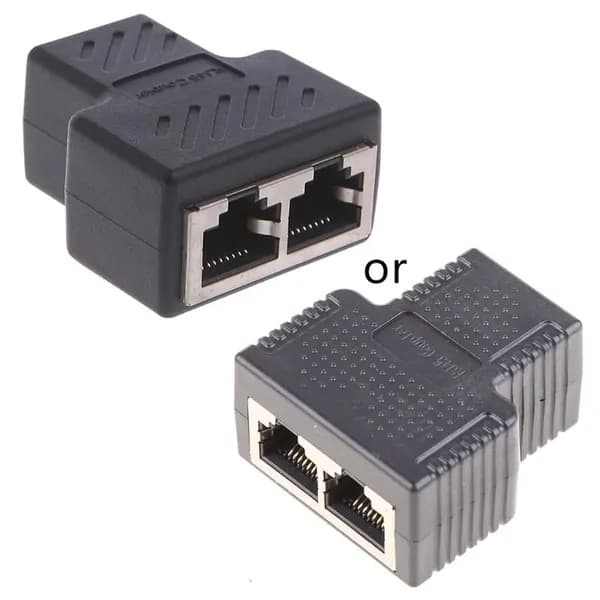 Адаптер RJ45, 1-2 порта, Черный