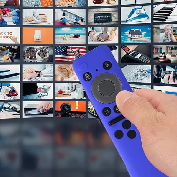 Чехол для пульта Smart TV 8K, силиконовый, полная защита, крепление для ремня, синий