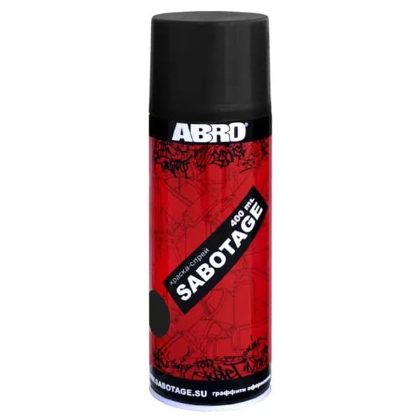 Краска аэрозольная Abro Sabotage 004 черный матовый 400 мл