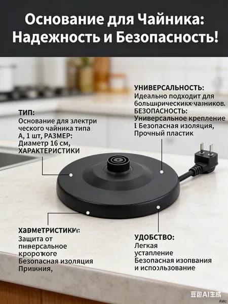 Подходит для розетки нагревательной плиты, черного двойного кольца (универсального типа), держателя электрического чайника, аксессуаров, диска, шнура питания