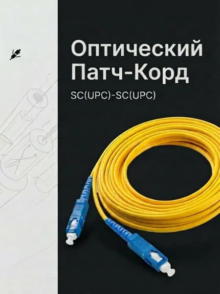Оптический Патч-Корд 1м. SC/UPC-SC/UPC SM Одномодовое волокно (9/125 мкм), Simplex, 3 мм LSZH