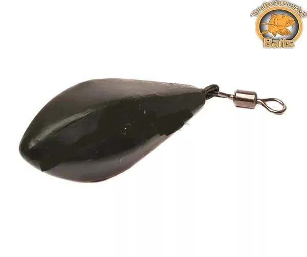Грузило пулевидное шестигранное с вертлюгом 90 г Хаки Trubchevskii Baits - Sinker Bullet Facet With Swivel, 1 шт
