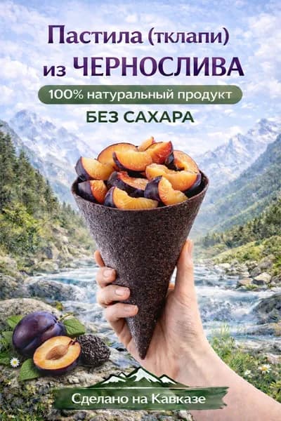 Фруктовый лаваш Пастила Тклапи Чернослив без сахара смоква