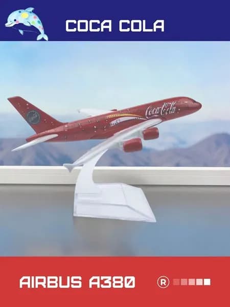 Металлическая модель Airbus A380 Coca Cola