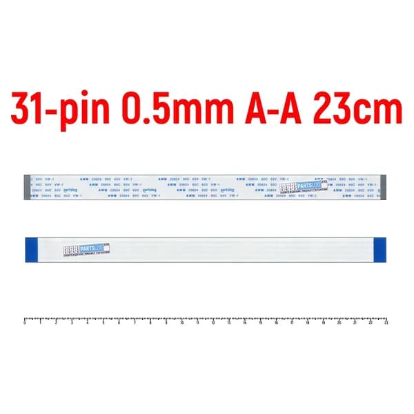 Шлейф FFC 31-pin Шаг 0.5mm Длина 23cm Прямой A-A AWM 20624 80C 60V VW-1