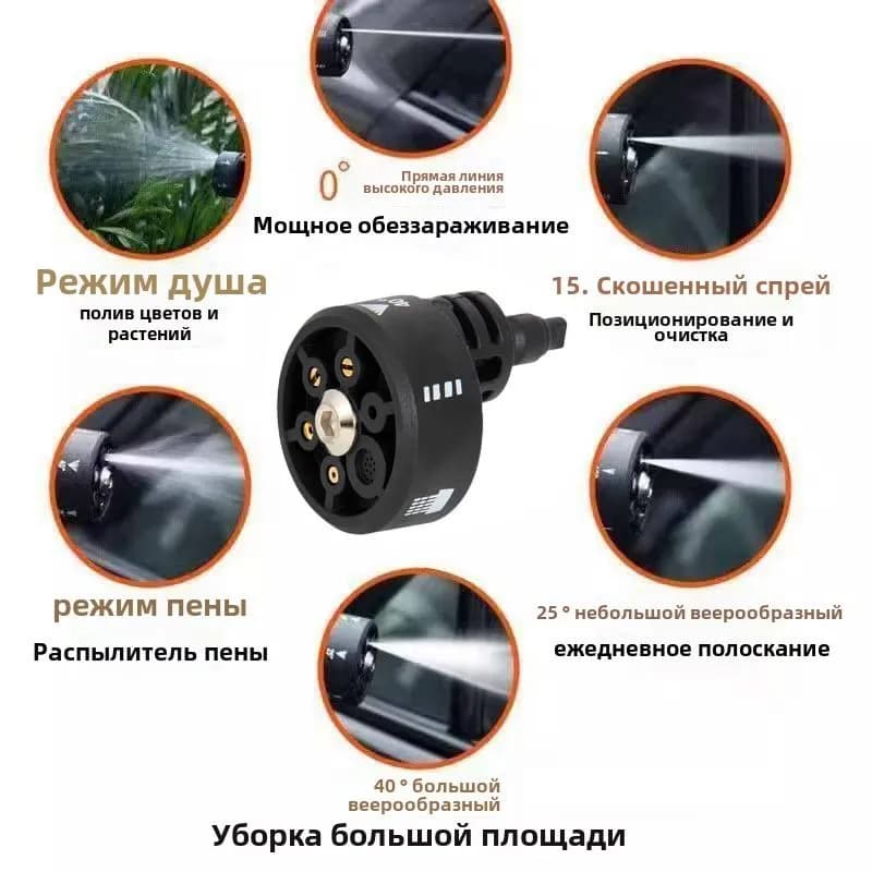 Форсунка для мойки высокого давления / Быстросъемная латунная Форсунка 6 в 1-Многофункциональная насадка "шесть в одном"
