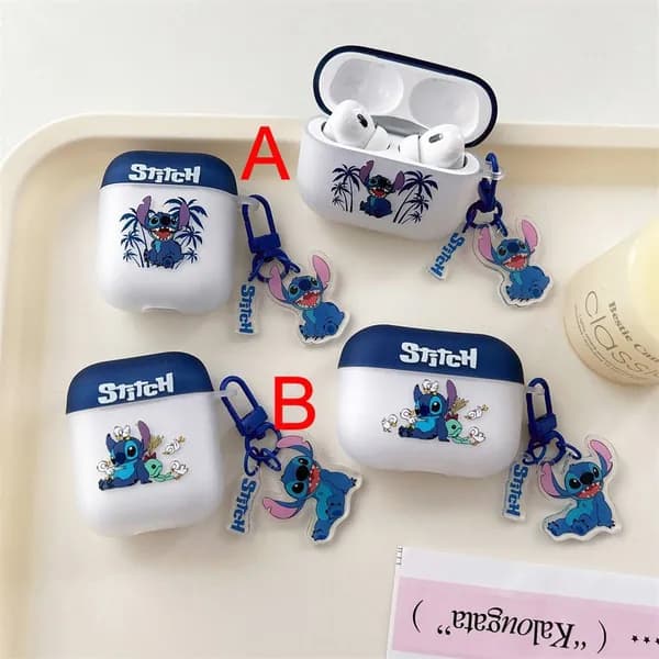 Чехол для Аирподс 4 / AirPods 4 Мультфильм Стич Stitch силиконовый чехол, Рисунок A