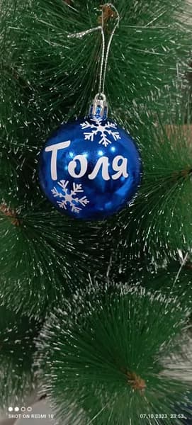 Ёлочный шар "Толя" синий, диаметр 6 см, 1 шт