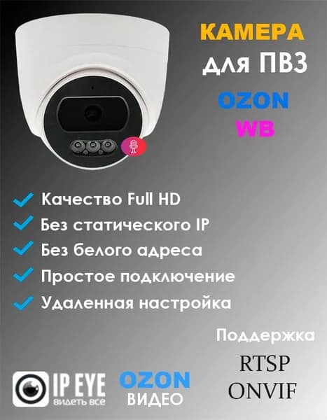 Видеокамера для ПВЗ с записью в облако IPEYE.
