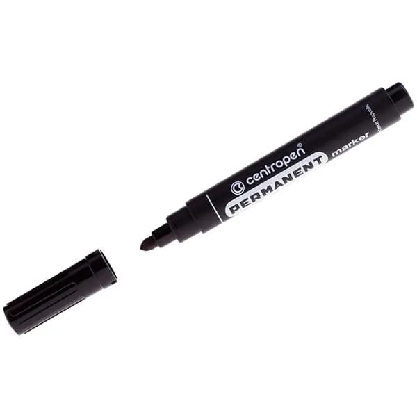 Маркер перманентный черный, пулевидный, 2.5 мм, Centropen "8566" (5 8566 0112)