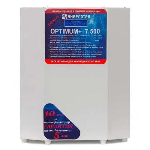 Стабилизатор напряжения Энерготех OPTIMUM+ Exclusive 7500 ВА от 90 В